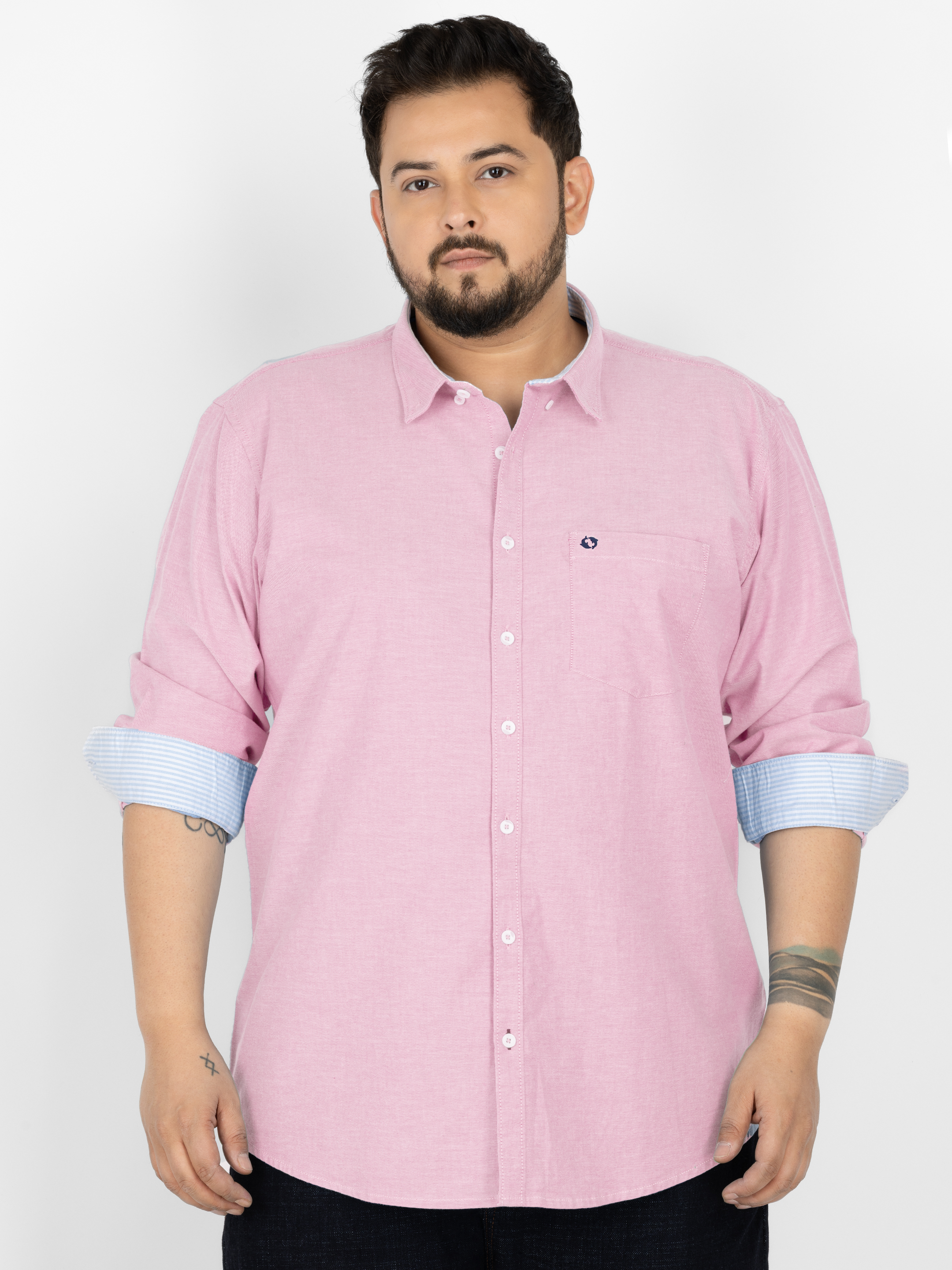 WHATZ Premium Oxford Shirt for Men Full Sleeves