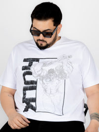SO WHAT Hulk Sketch Art Fighter Print Round Neck T-shirt for Men