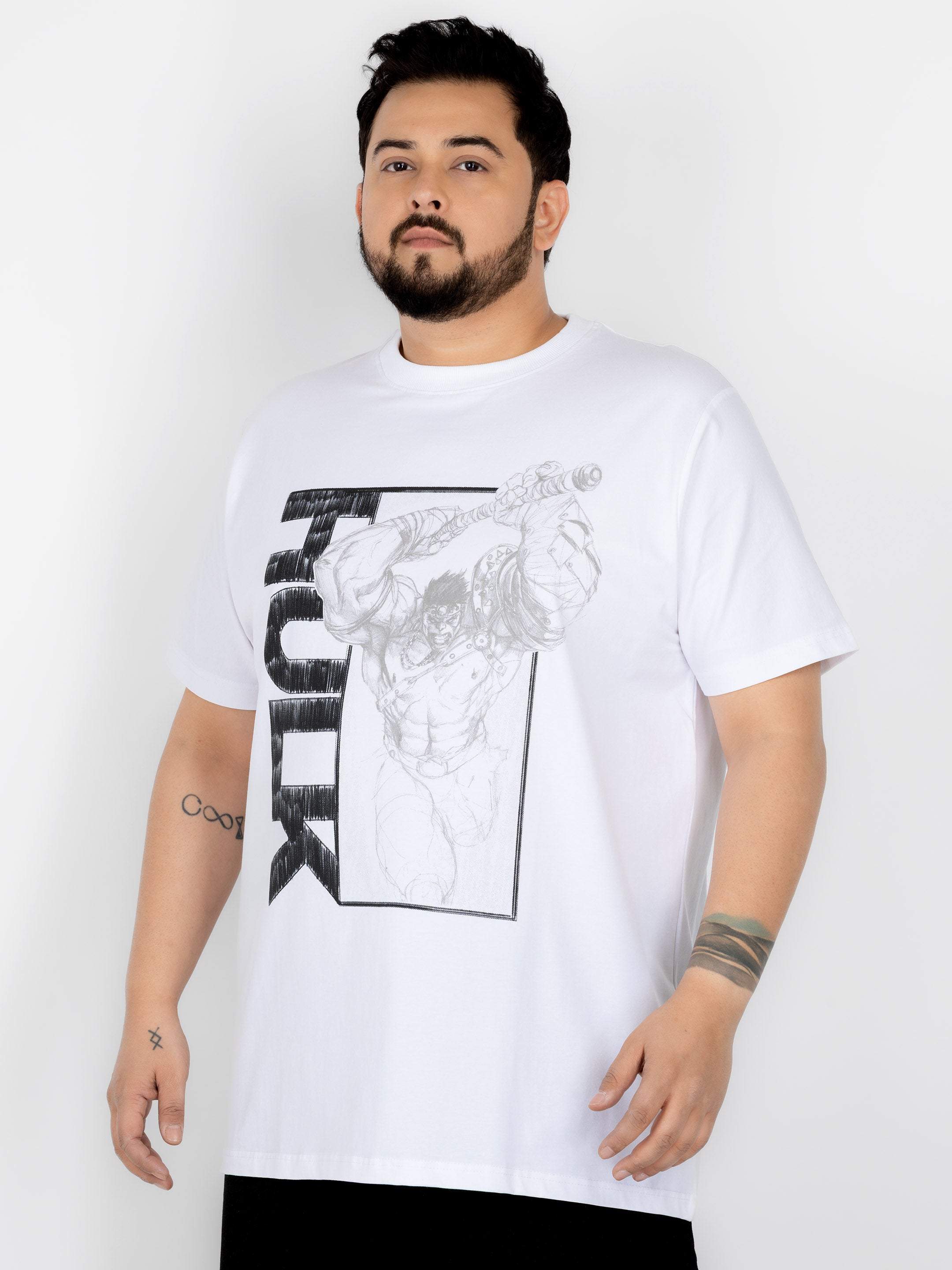 SO WHAT Hulk Sketch Art Fighter Print Round Neck T-shirt for Men