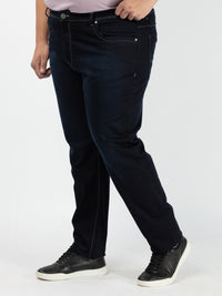 WHATZ Relax Fit Dark Indigo Denim Jeans for Men
