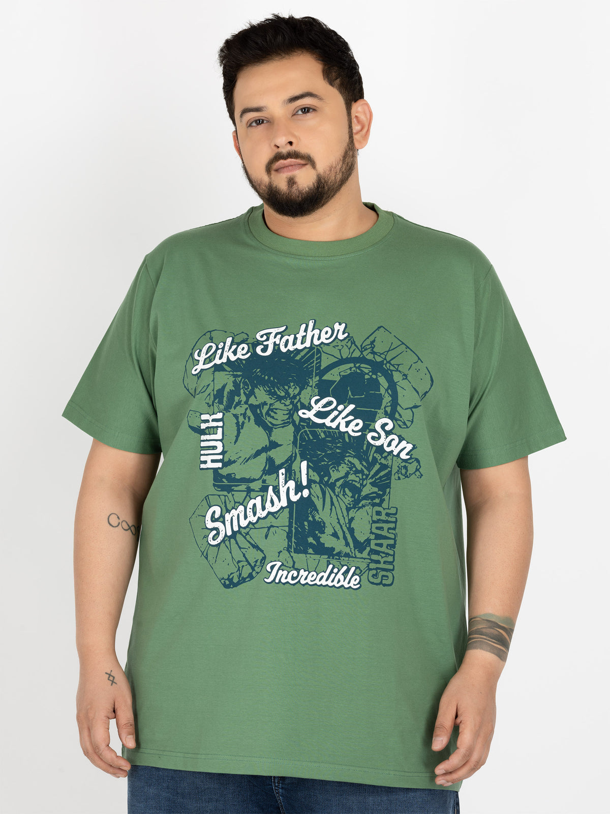SO WHAT Incredible Hulk Typography T-shirt for Men
