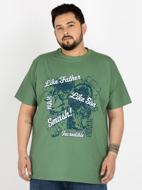 SO WHAT Incredible Hulk Typography Round Neck T-shirt for Men