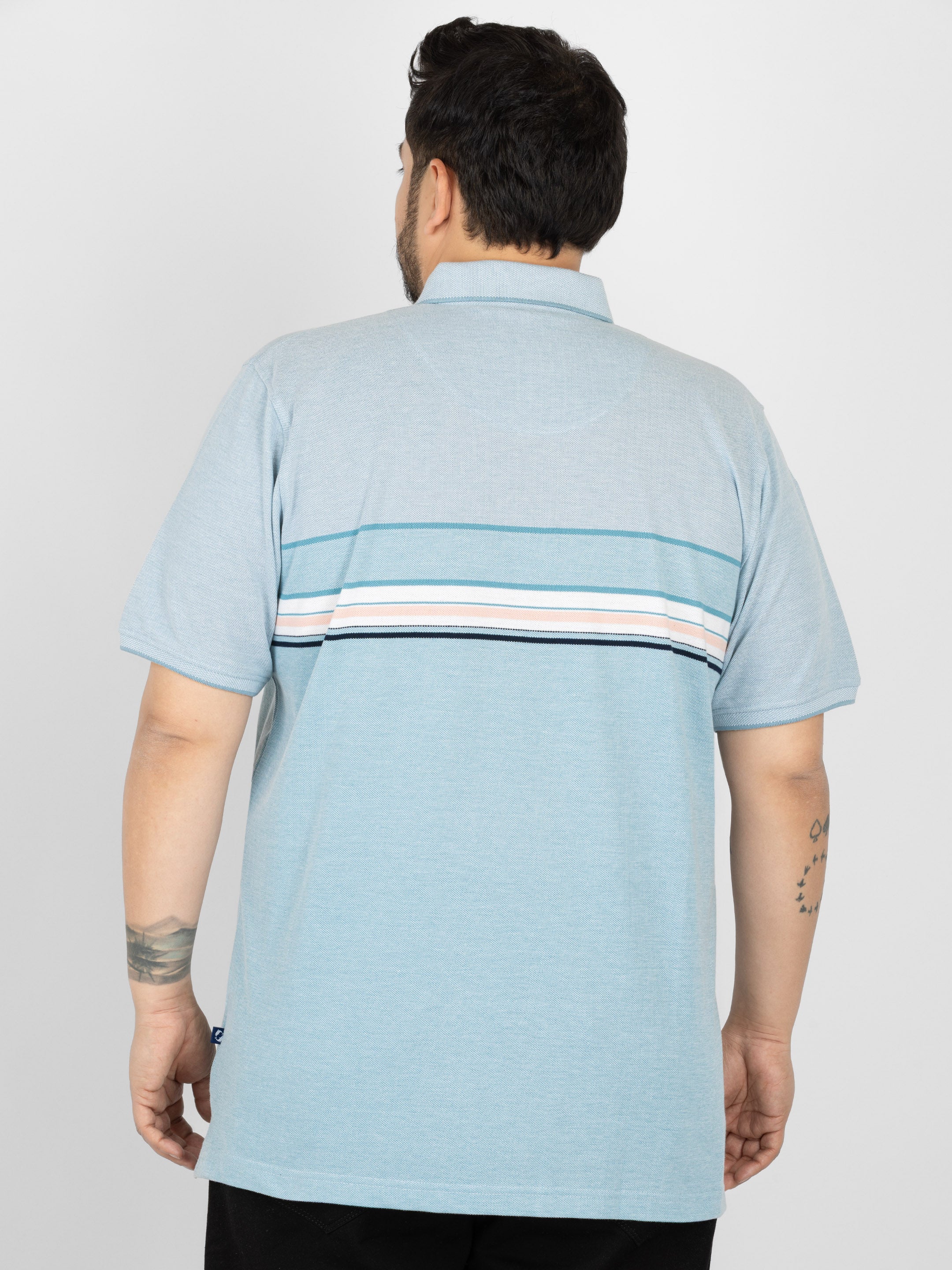WHATZ Smart Fit Horizontal Stripe Polo T-Shirt for Men