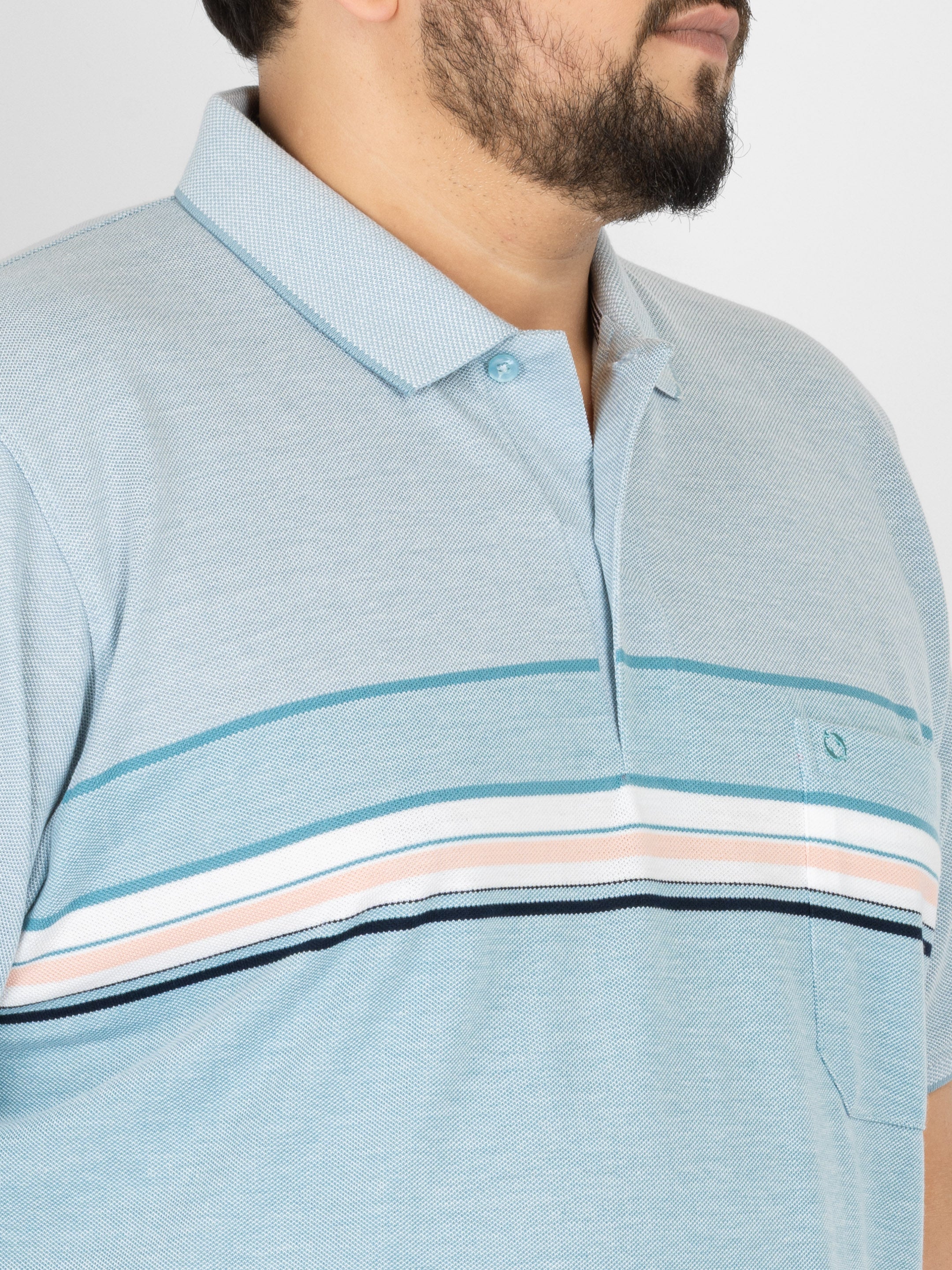 WHATZ Smart Fit Horizontal Stripe Polo T-Shirt for Men