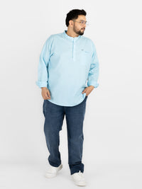 WHATZ Quiet Form Solid Short Kurta for Men