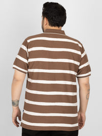 WHATZ Urban Stripe Jacquard Polo T-shirt For Men