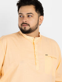 WHATZ Quiet Form Solid Short Kurta for Men