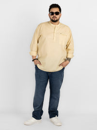 WHATZ Quiet Form Solid Short Kurta for Men
