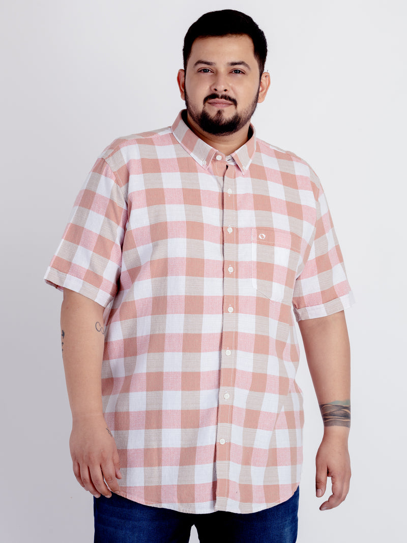 WHATZ Chess Board Cotton Half Sleeve Shirt