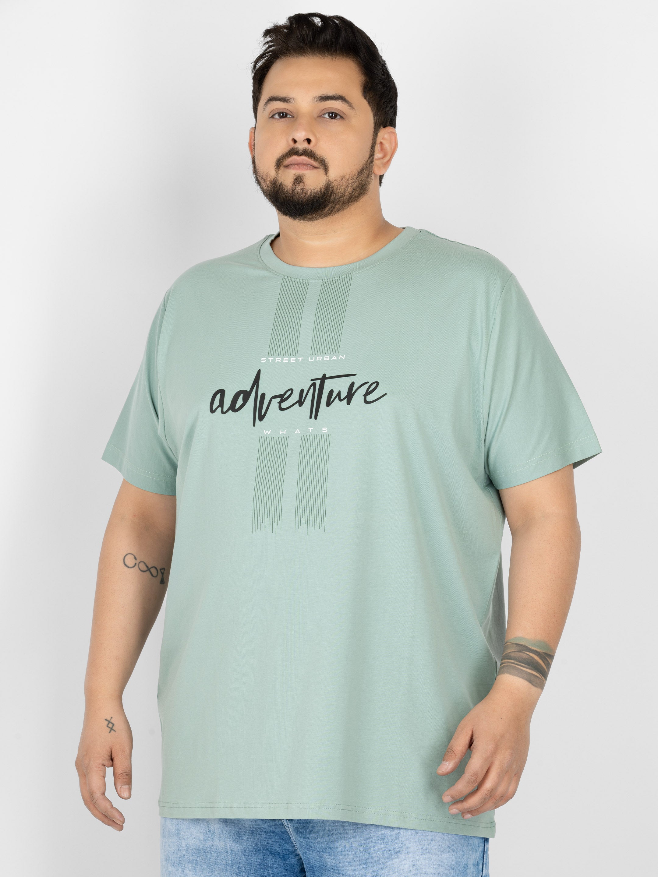 WHATZ Adventure Street Urban Graphic Round Neck T-Shirt for Men