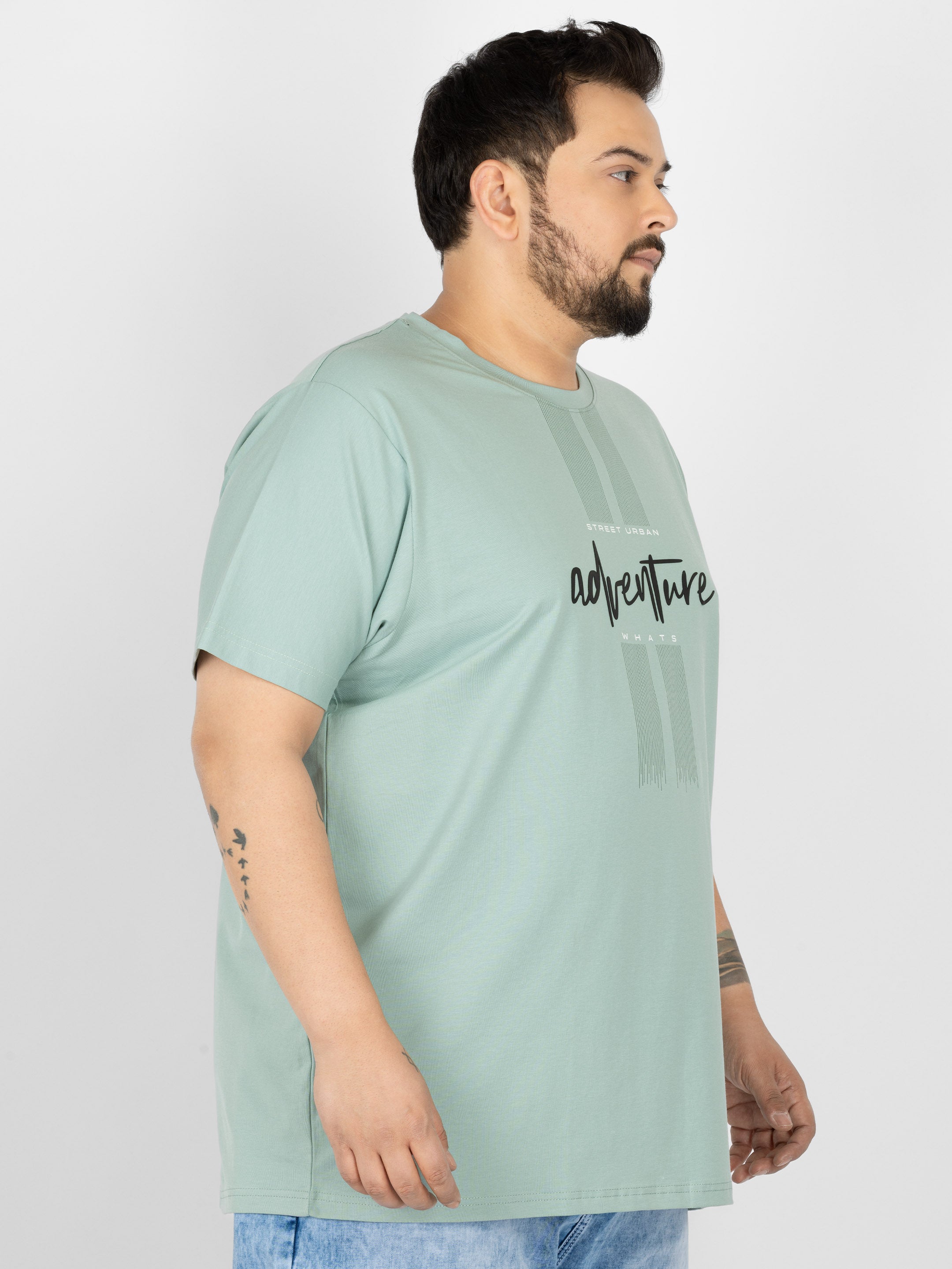 WHATZ Adventure Street Urban Graphic Round Neck T-Shirt for Men