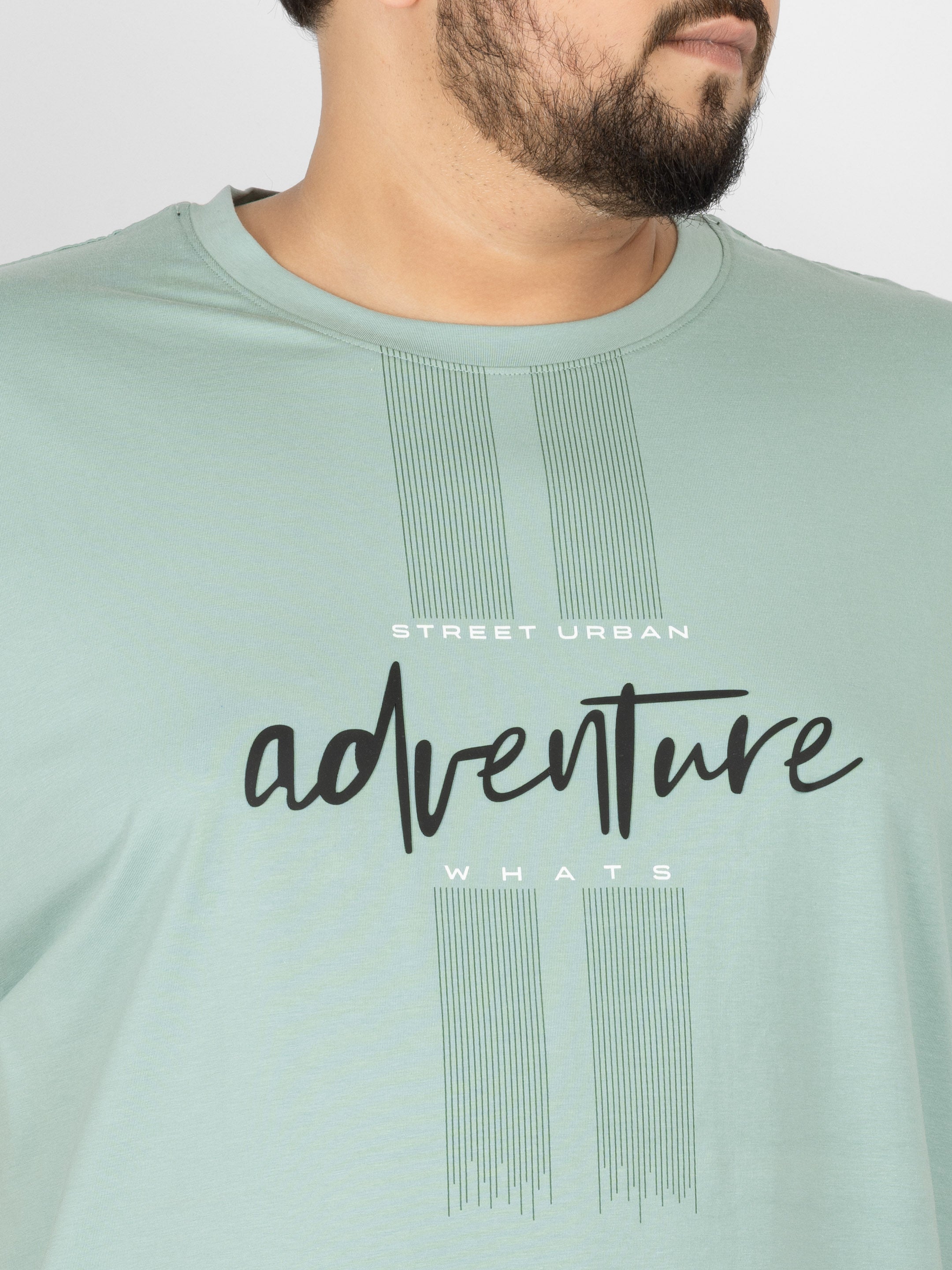 WHATZ Adventure Street Urban Graphic Round Neck T-Shirt for Men