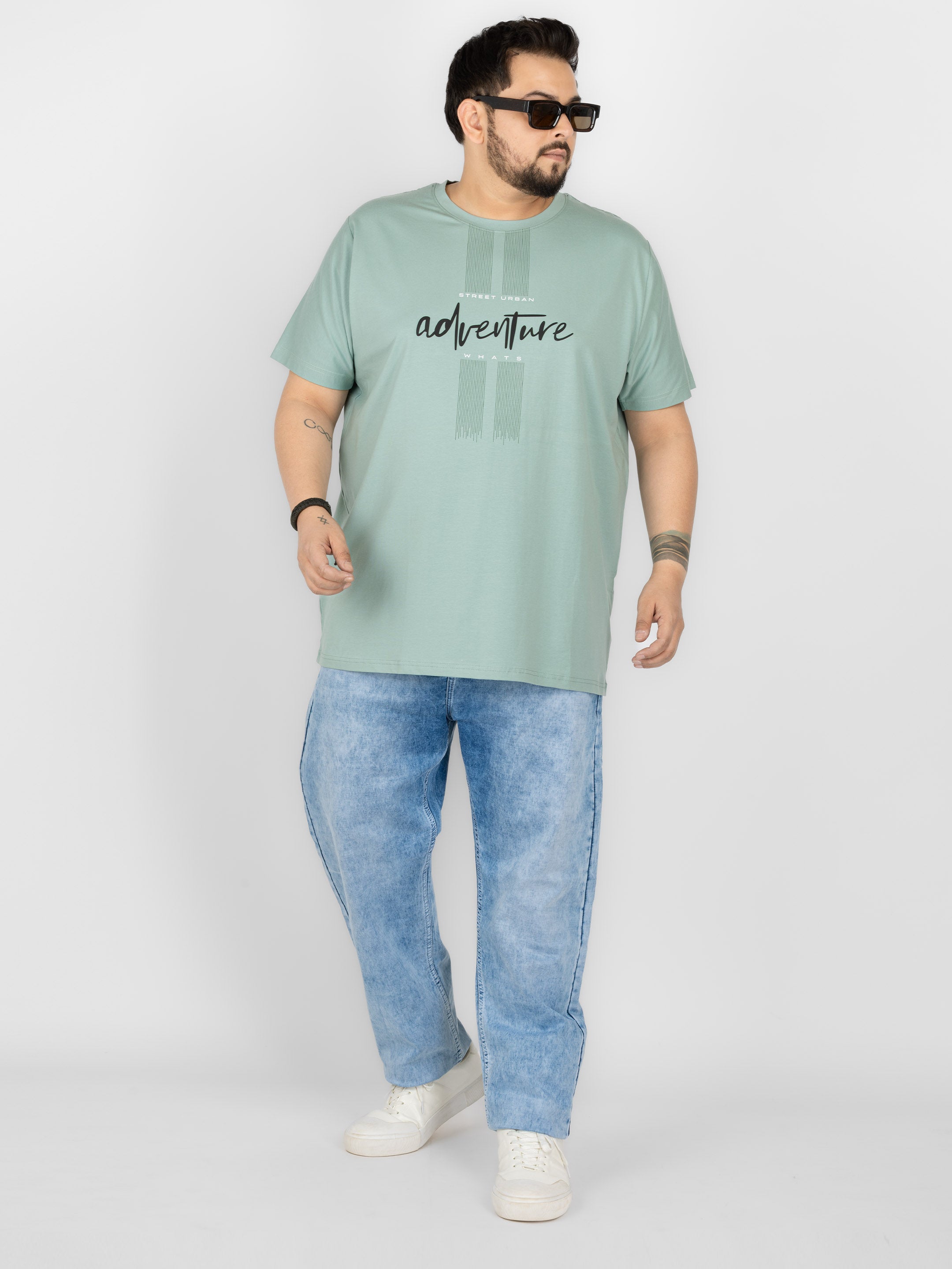 WHATZ Adventure Street Urban Graphic Round Neck T-Shirt for Men