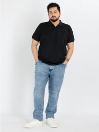 WHATZ Vertical Textured Jacquard Polo T-shirt For Men