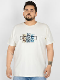 WHATZ Botanic Panel Graphic Round Neck T-Shirt for Men