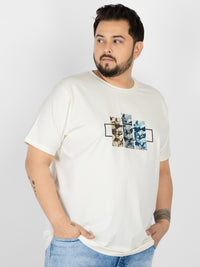 WHATZ Botanic Panel Graphic Round Neck T-Shirt for Men