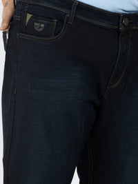 WHATZ Mid Rise Indigo Wash Denim Jeans for Men