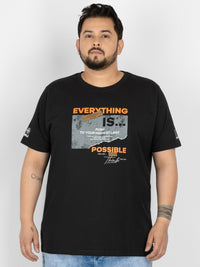 WHATZ Motivational Graphic Round Neck T-Shirt for Men