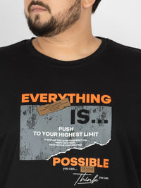WHATZ Motivational Graphic Round Neck T-Shirt for Men