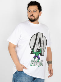 SO WHAT Avengers Hulk Power Graphic Round Neck T-Shirt for Men
