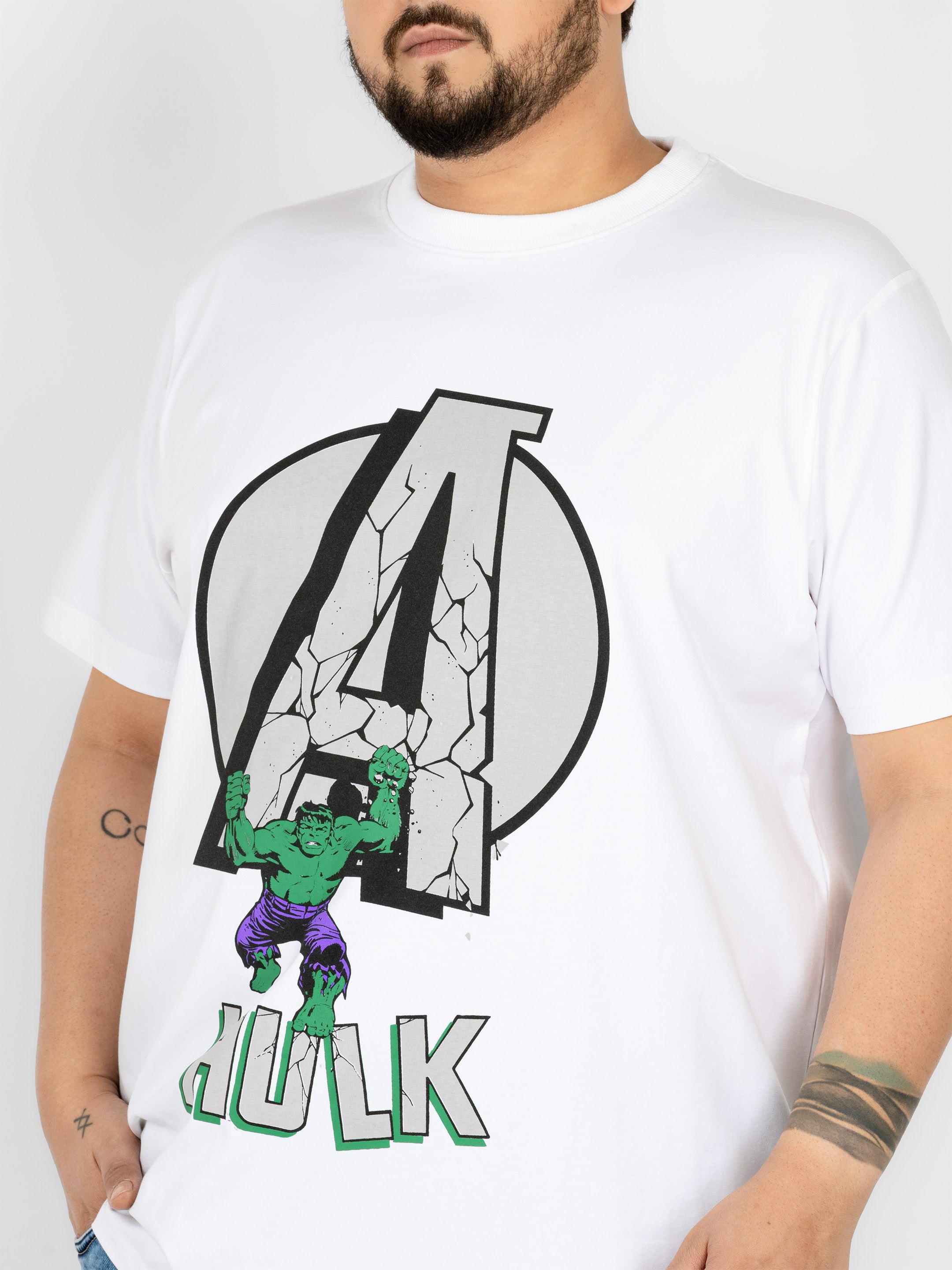 SO WHAT Avengers Hulk Power Graphic Round Neck T-Shirt for Men