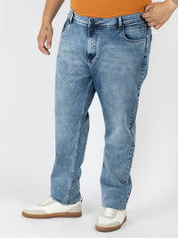 WHATZ Cloud Wash Relax Fit Denim Jeans for Men
