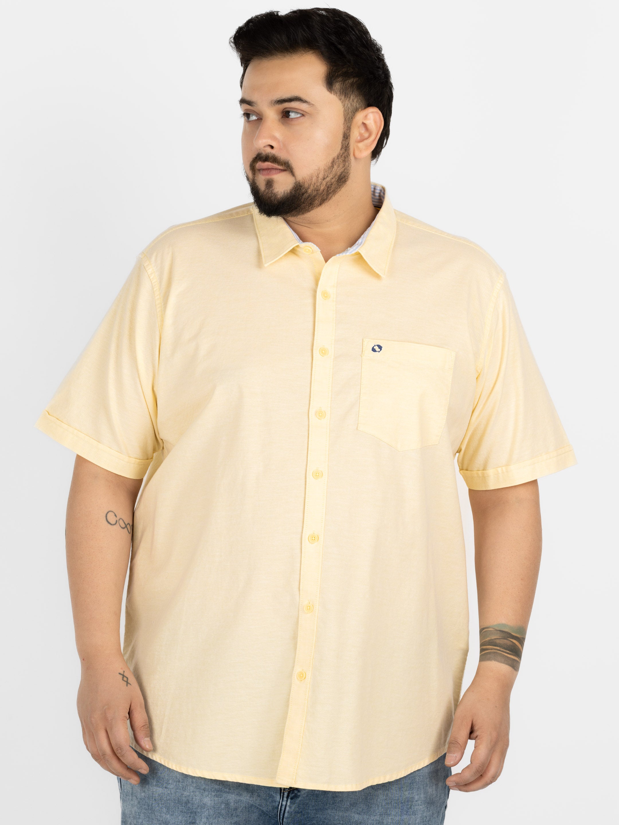 WHATZ Premium Oxford Shirt for Men Half Sleeve