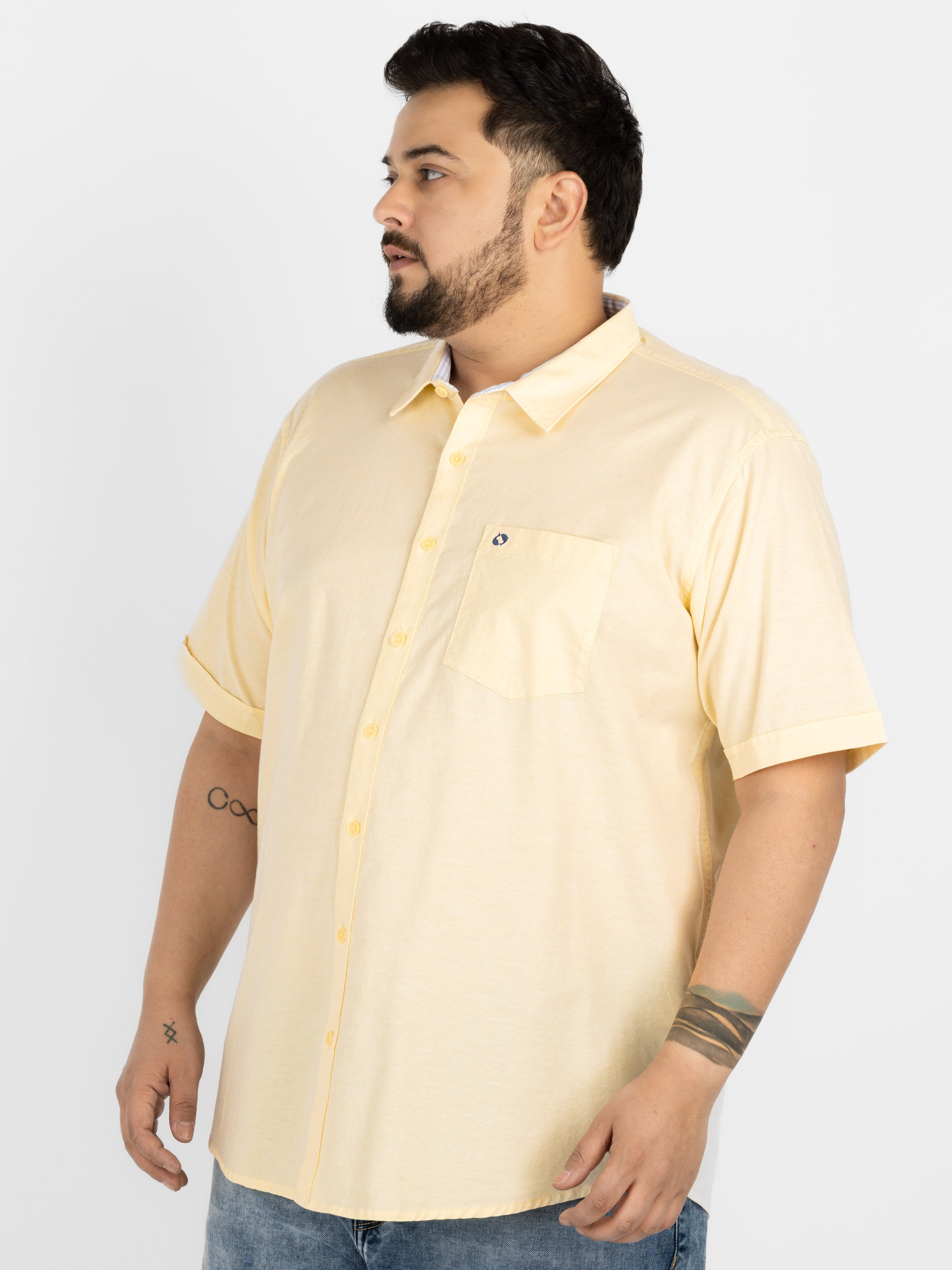 WHATZ Premium Oxford Shirt for Men Half Sleeve