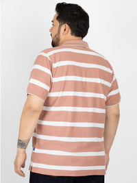 WHATZ Urban Stripe Jacquard Polo T-shirt For Men