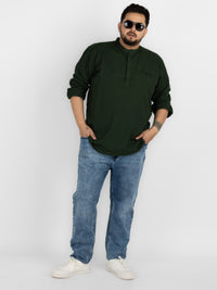 WHATZ Quiet Form Solid Short Kurta for Men