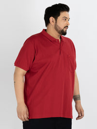 WHATZ Vertical Textured Jacquard Polo T-shirt For Men