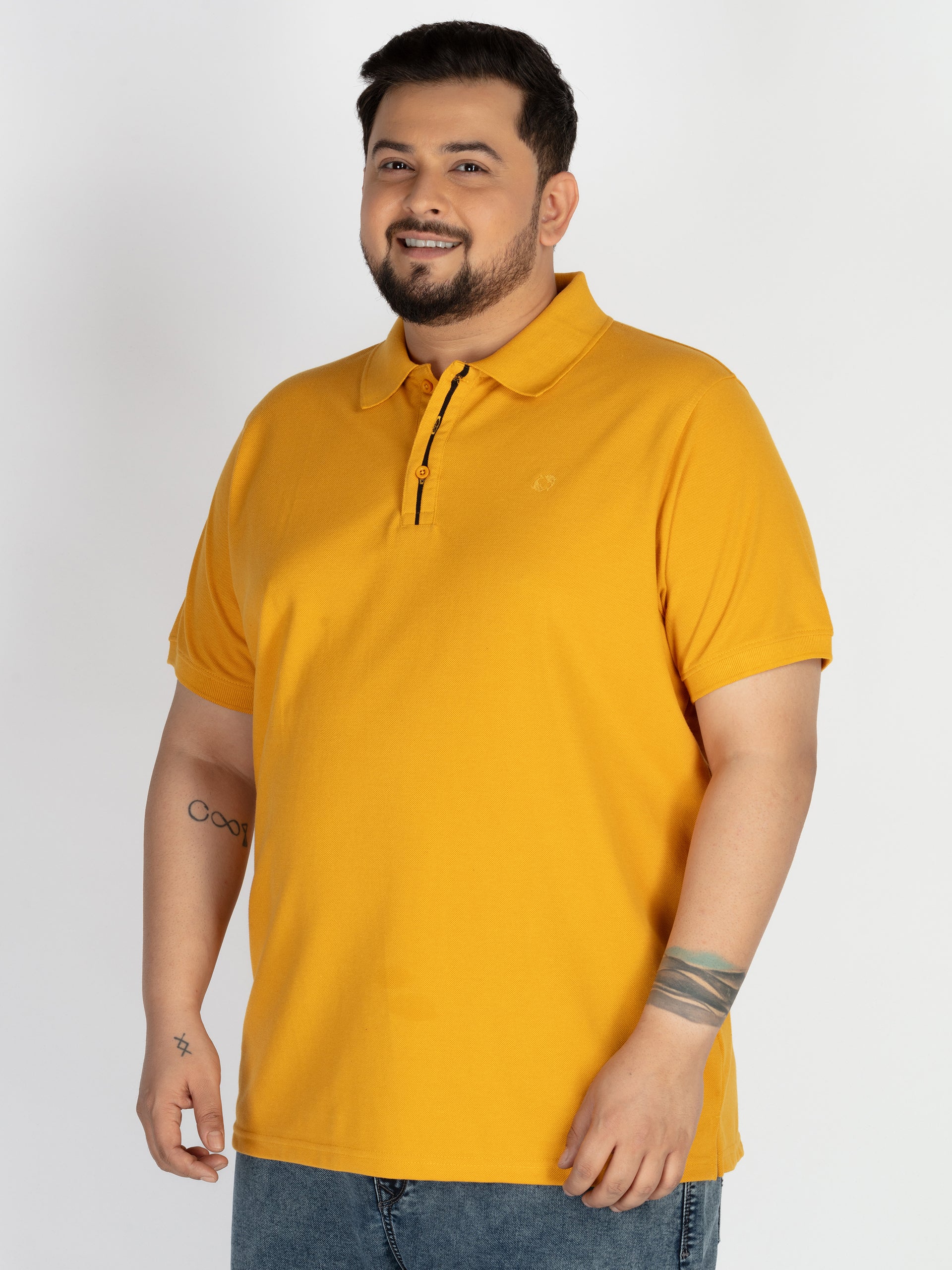 WHATZ Stripe Detail Polo T-shirt For Men