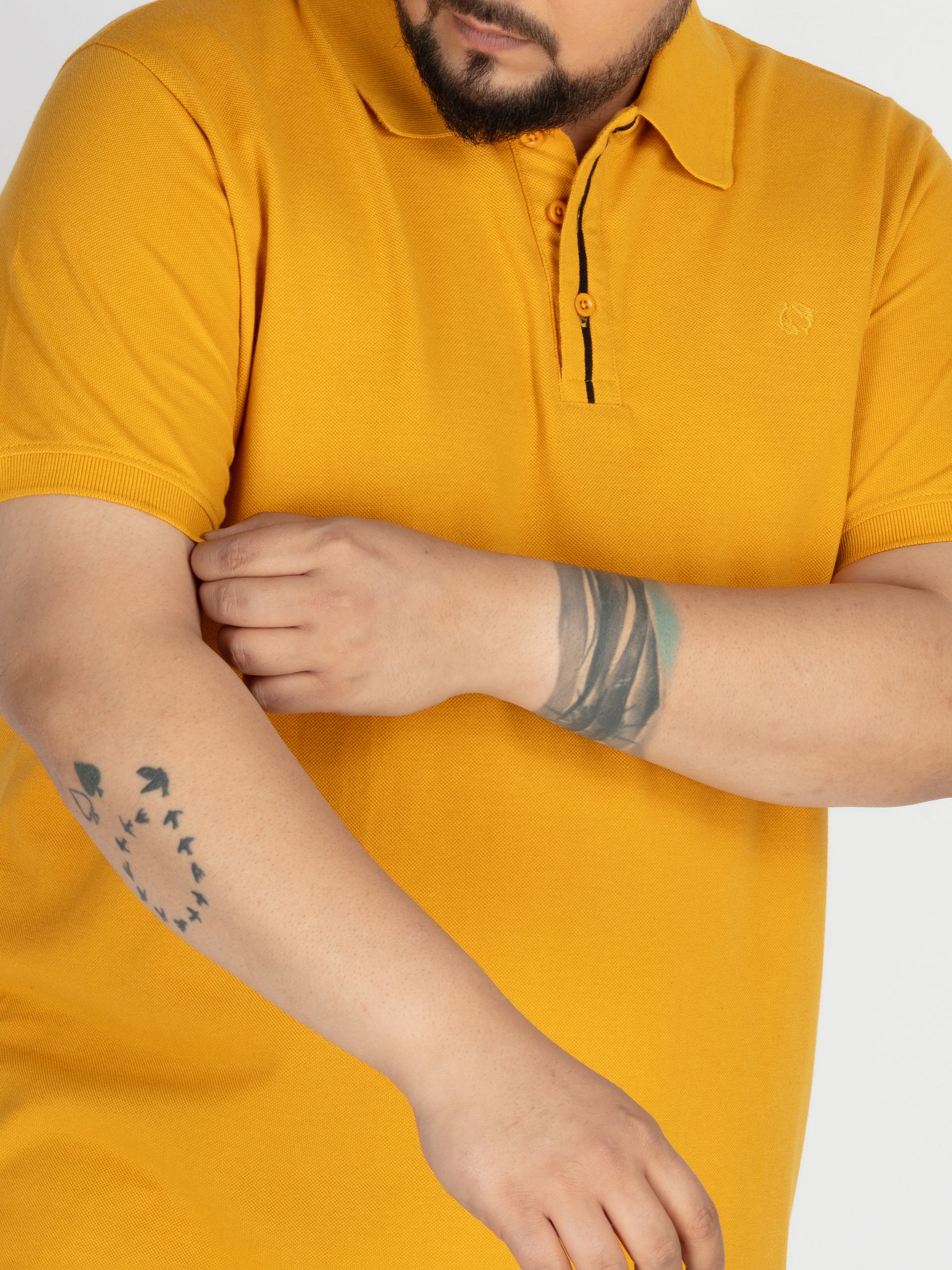 WHATZ Stripe Detail Polo T-shirt For Men
