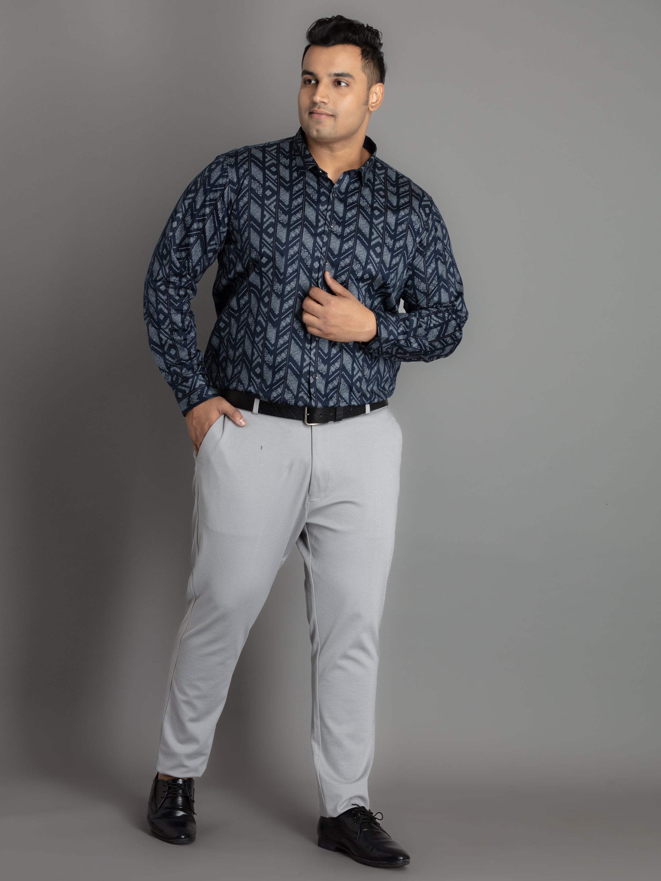 WHATZ Full-Sleeve Folksy Print Shirt for Men