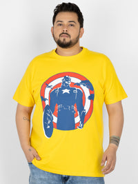 SO WHAT Captain America Graphic Print Round Neck T-shirt for Men