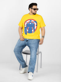 SO WHAT Captain America Graphic Print Round Neck T-shirt for Men