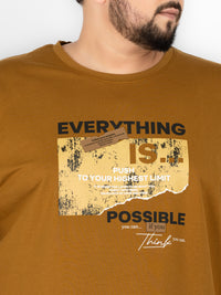 WHATZ Motivational Graphic Round Neck T-Shirt for Men