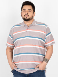 WHATZ Soft Stripe Polo T-Shirt for Men