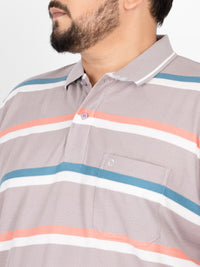 WHATZ Soft Stripe Polo T-Shirt for Men