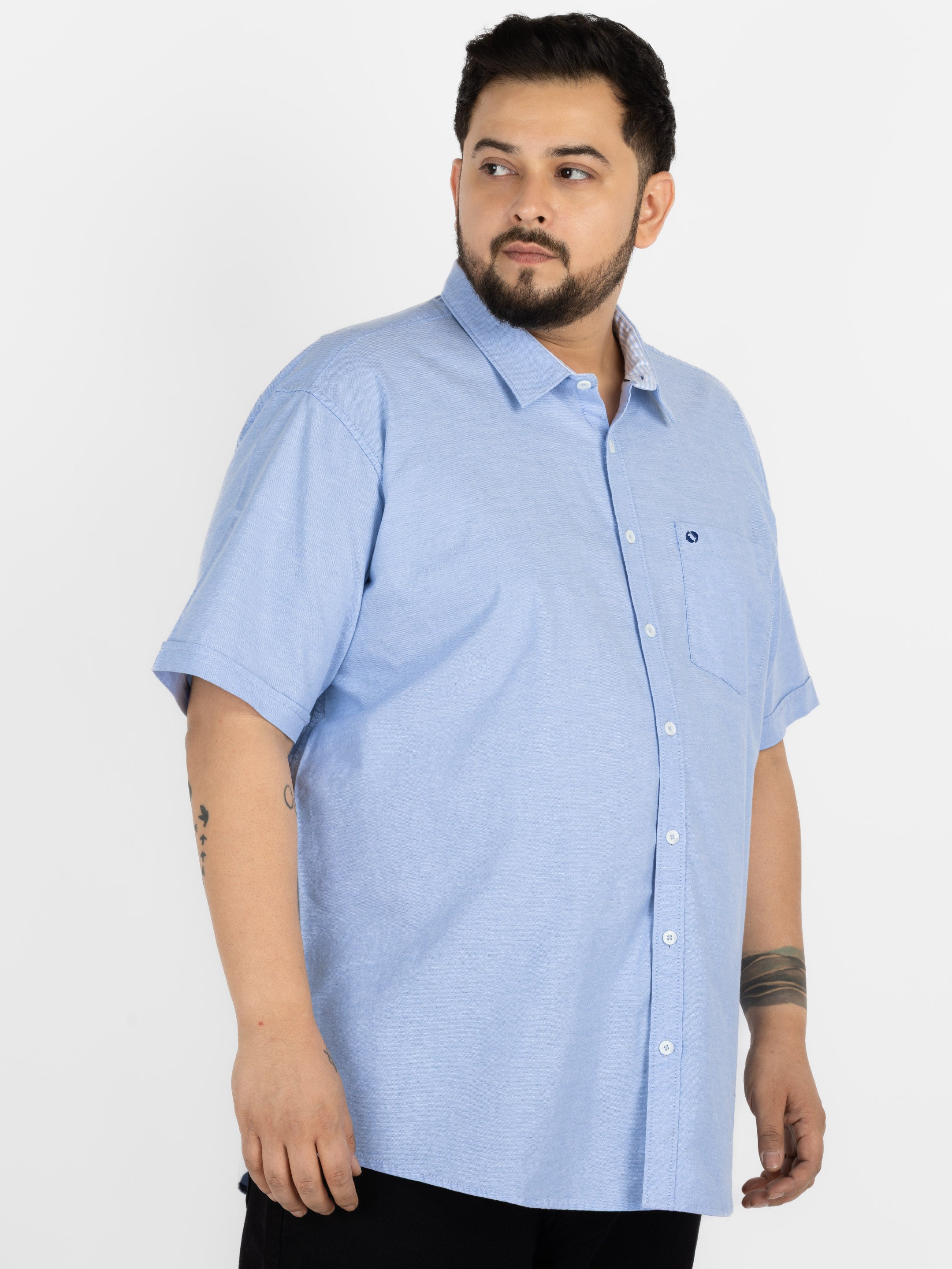 WHATZ Premium Oxford Shirt for Men Half Sleeve