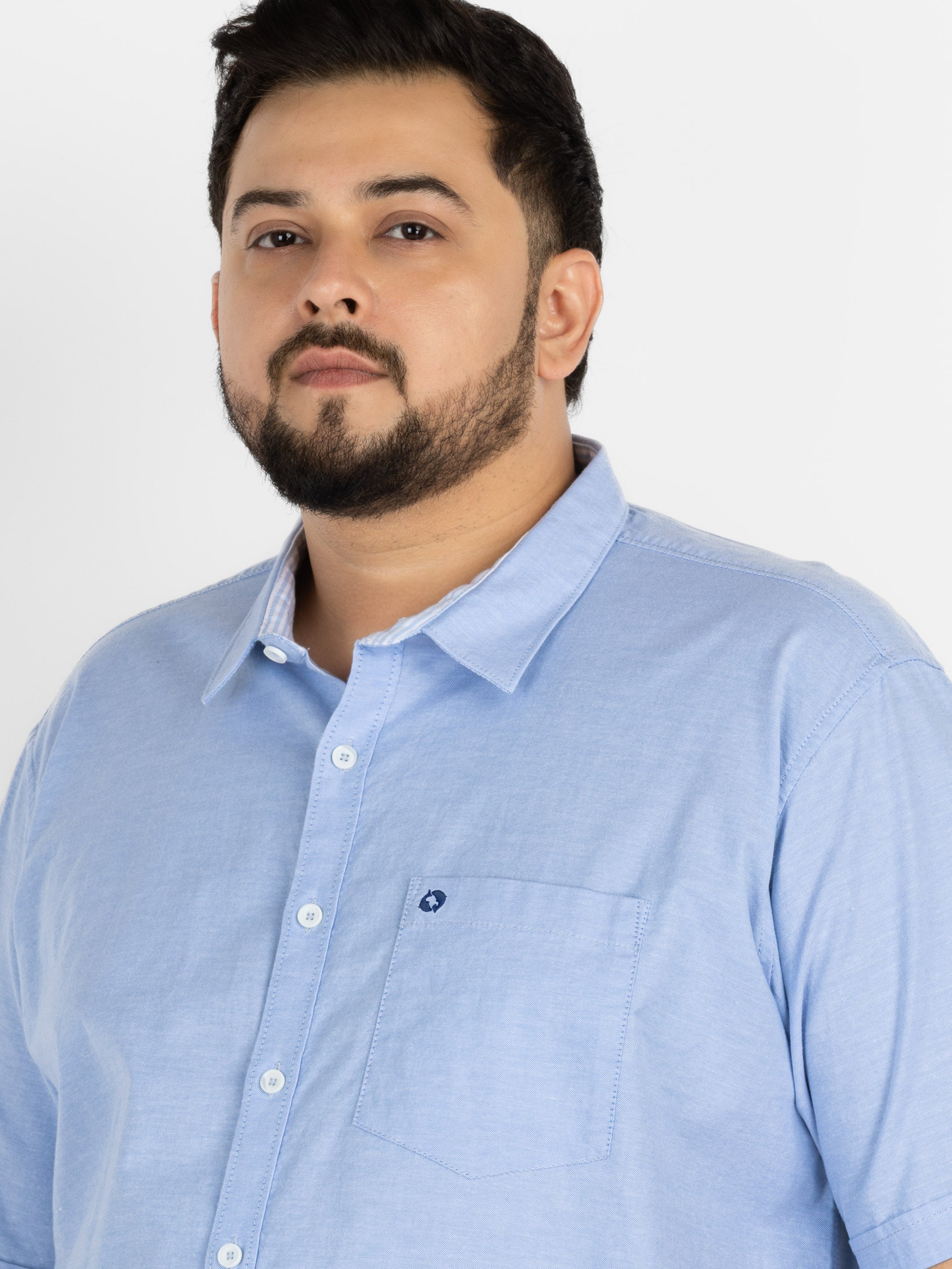 WHATZ Premium Oxford Shirt for Men Half Sleeve