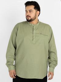 WHATZ Quiet Form Solid Short Kurta for Men