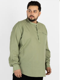 WHATZ Quiet Form Solid Short Kurta for Men