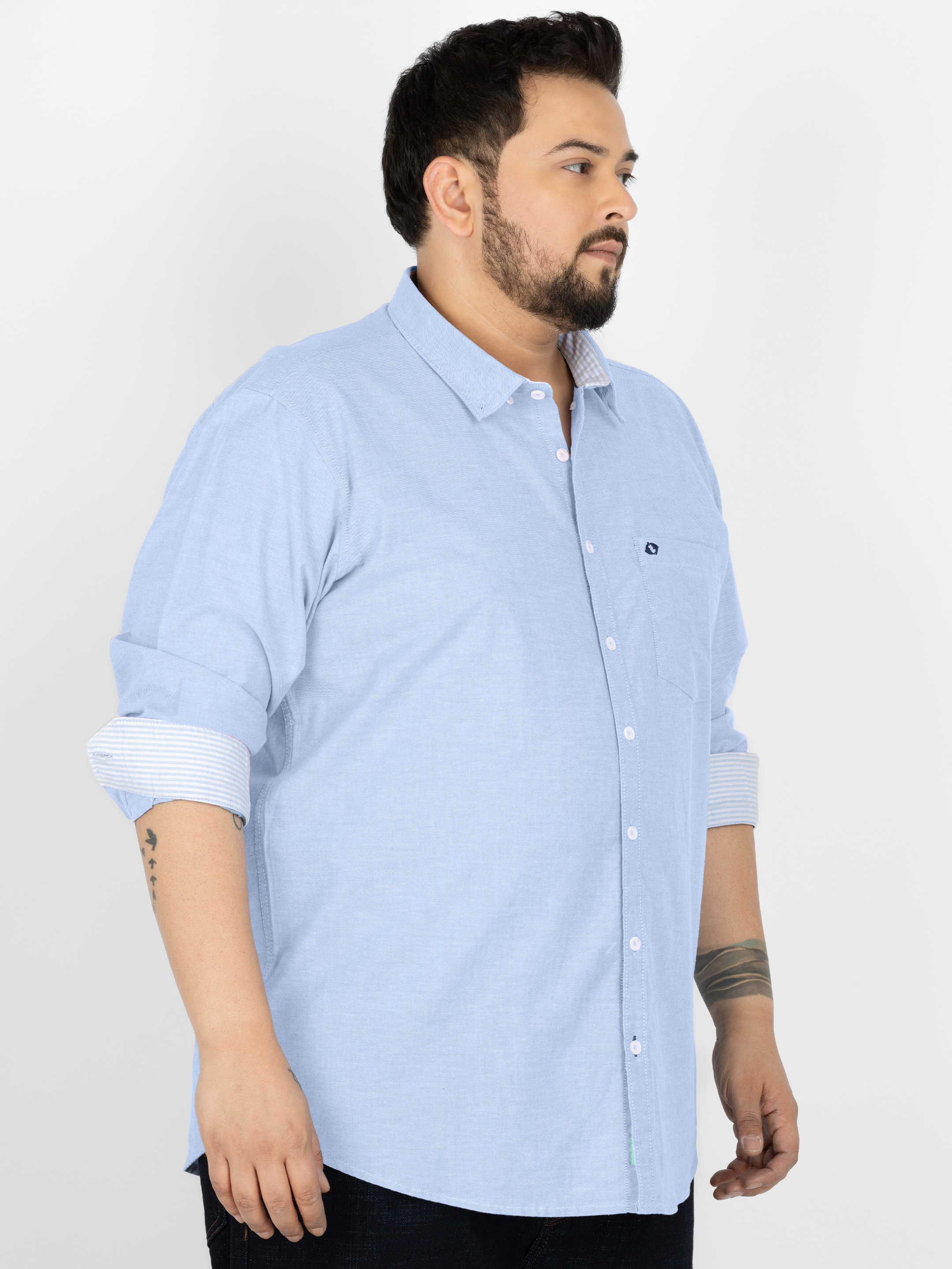 WHATZ Premium Oxford Shirt for Men Full Sleeves