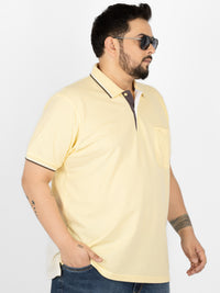WHATZ Mesh Collar Dual Contrast Polo T-shirt For Men