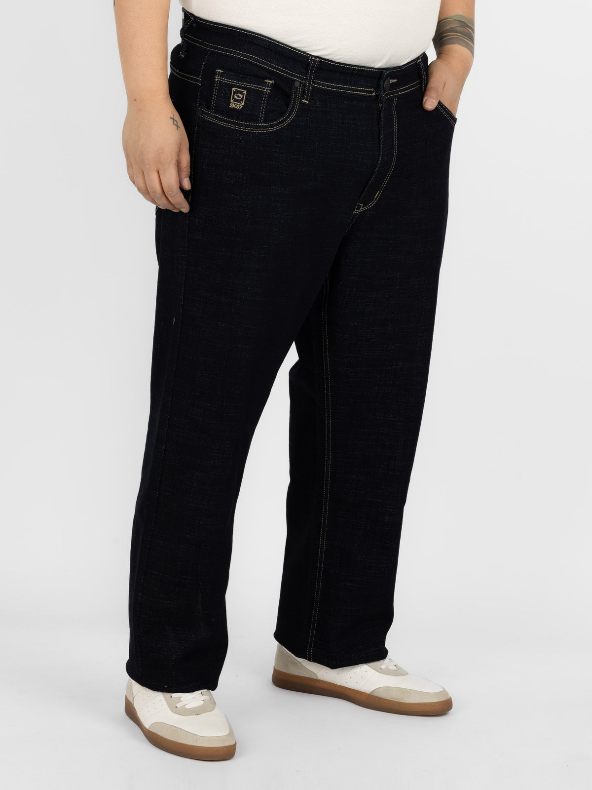 WHATZ Mid Rise Straight Fit Denim Jeans for Men