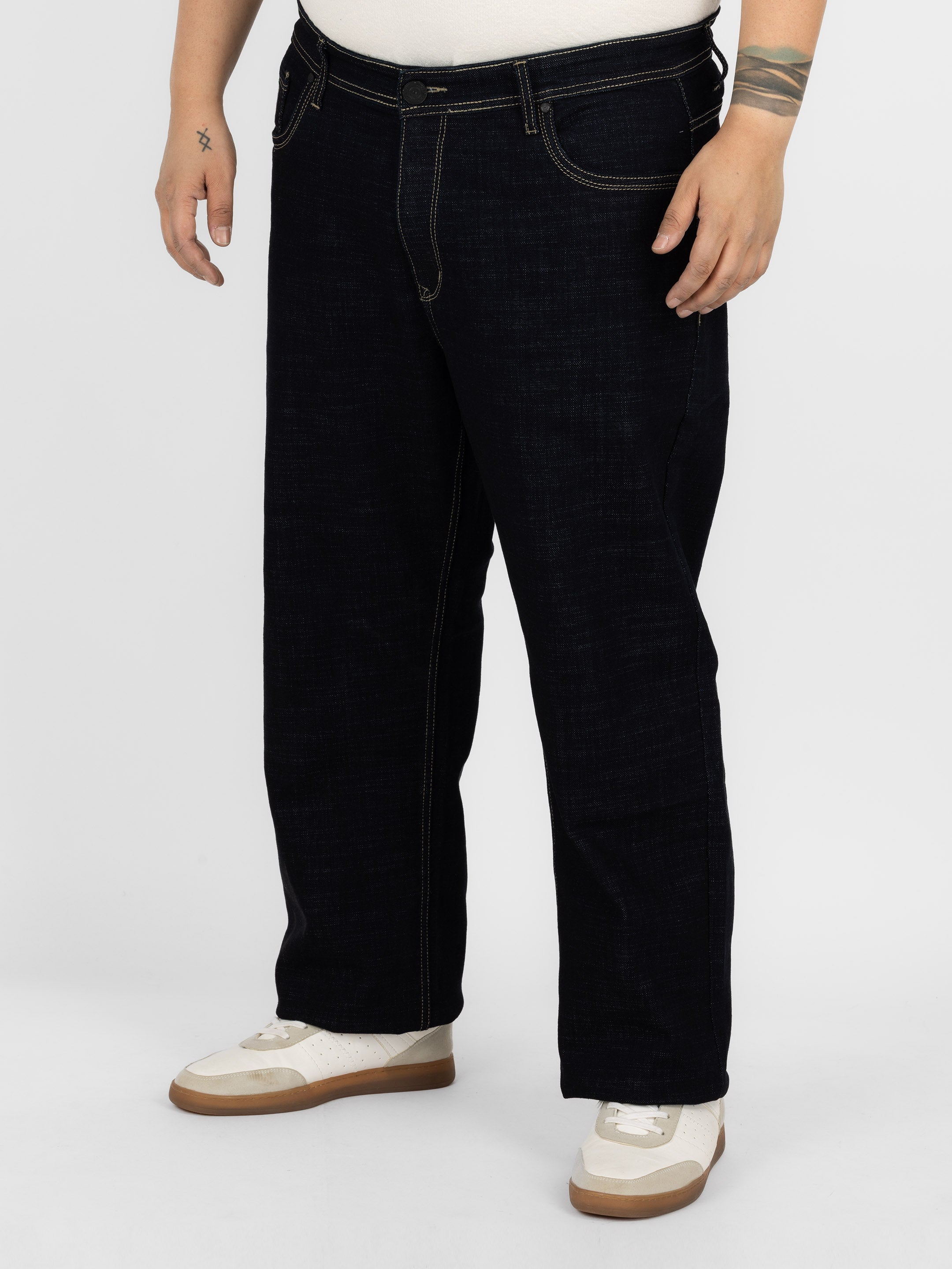 WHATZ Mid Rise Straight Fit Denim Jeans for Men