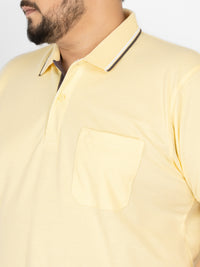 WHATZ Mesh Collar Dual Contrast Polo T-shirt For Men