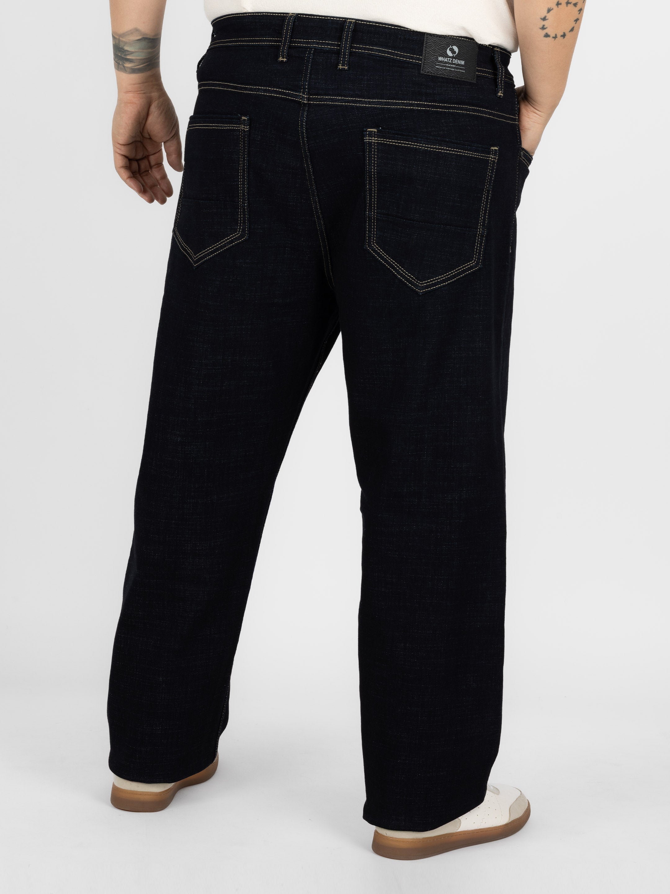 WHATZ Mid Rise Straight Fit Denim Jeans for Men