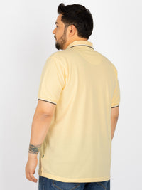 WHATZ Mesh Collar Dual Contrast Polo T-shirt For Men